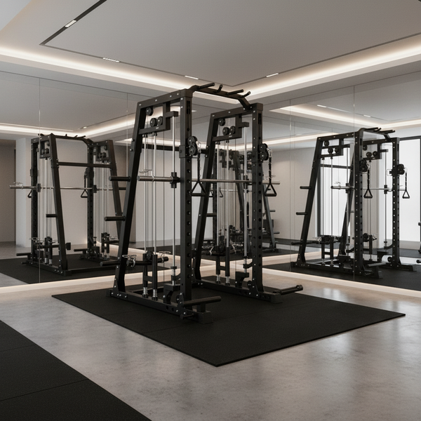 Smith Machine Home Gym, 2200LB Power Cage with Dual Pulley Cable Systems, LAT Pull-Down, Leg Hold-Down & 20+ Attachments for Full Body Workouts